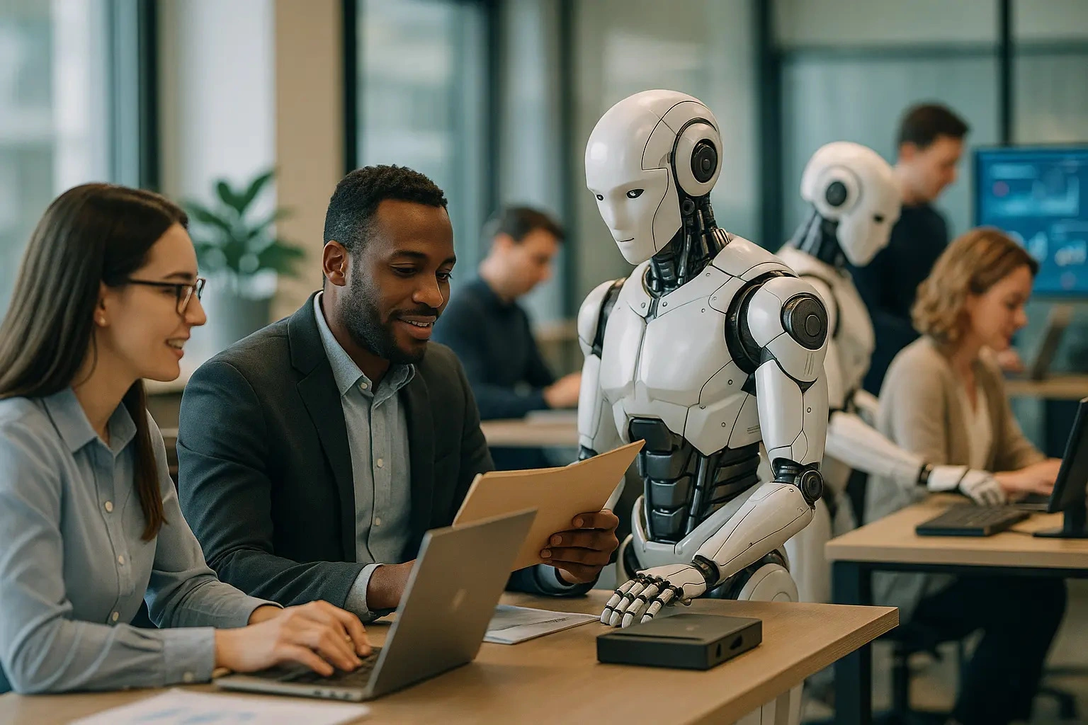 AI hiện nay đóng vai trò hỗ trợ hơn là thay thế hoàn toàn vai trò của con người trong doanh nghiệp (Ảnh: A.S.).