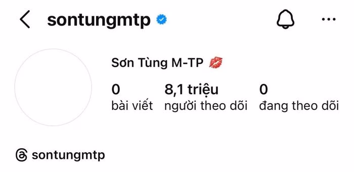 Tài khoản Instagram của Sơn Tùng M-TP không chỉ xóa bài đăng mà còn bị tụt khoảng 200K người theo dõi.
