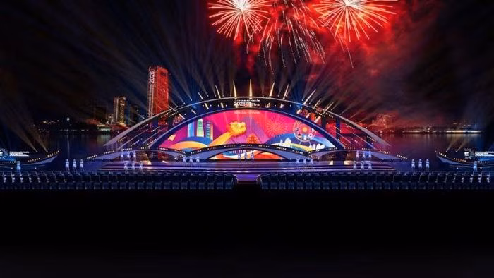 Ý tưởng "giao lộ của hợp nhất" được hiện thực hóa qua cấu trúc ba tầng không gian nghệ thuật. (Ảnh: Ban tổ chức DIFF 2026)